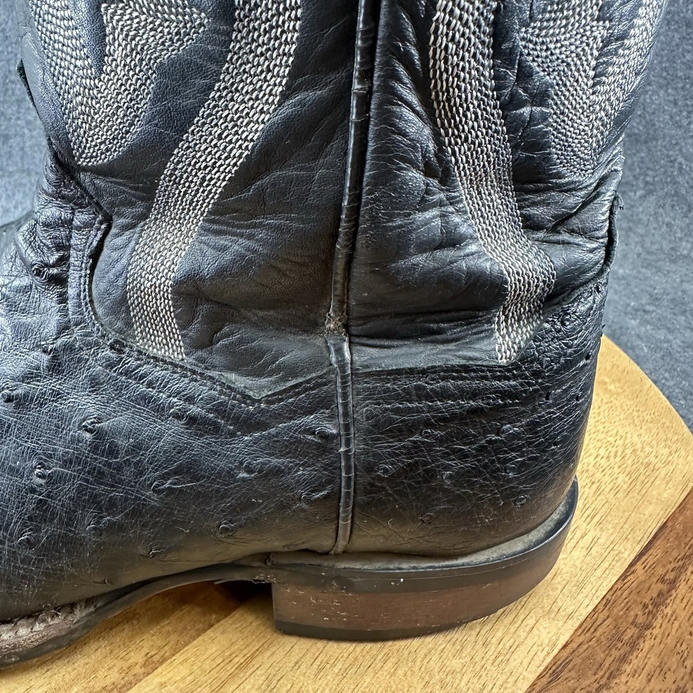 Dan Post Men's Size 8.5D Chandler Full Quill Ostrich Boot Black Cowboy DP2890 - Picture 7 of 12